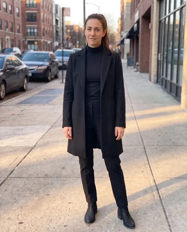 The same coat in black